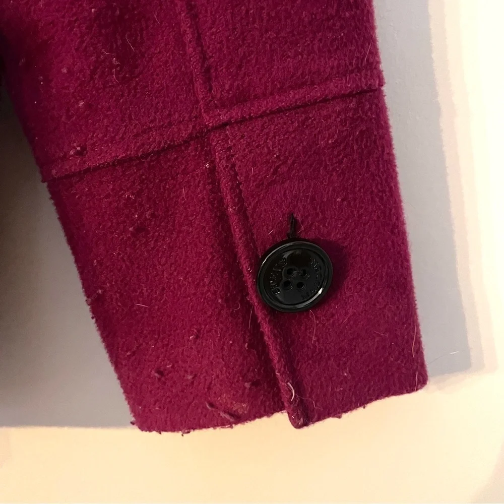 Steve Madden Extra Large XL Fuschia Peacoat Button Jacket Coat Ruffle